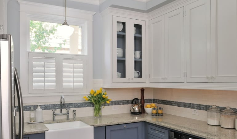 Polywood shutters in a Salt Lake City kitchen.